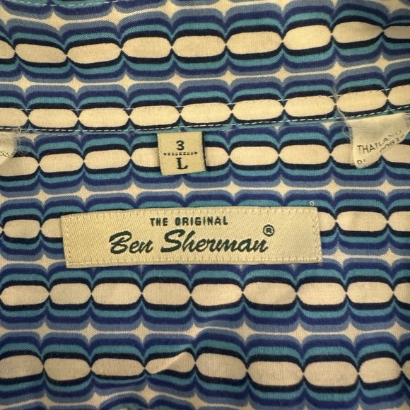 Ben Sherman Large Multi-Color w/Geometric Print Short Sleeve Button-Front Shirt - Picture 4 of 4